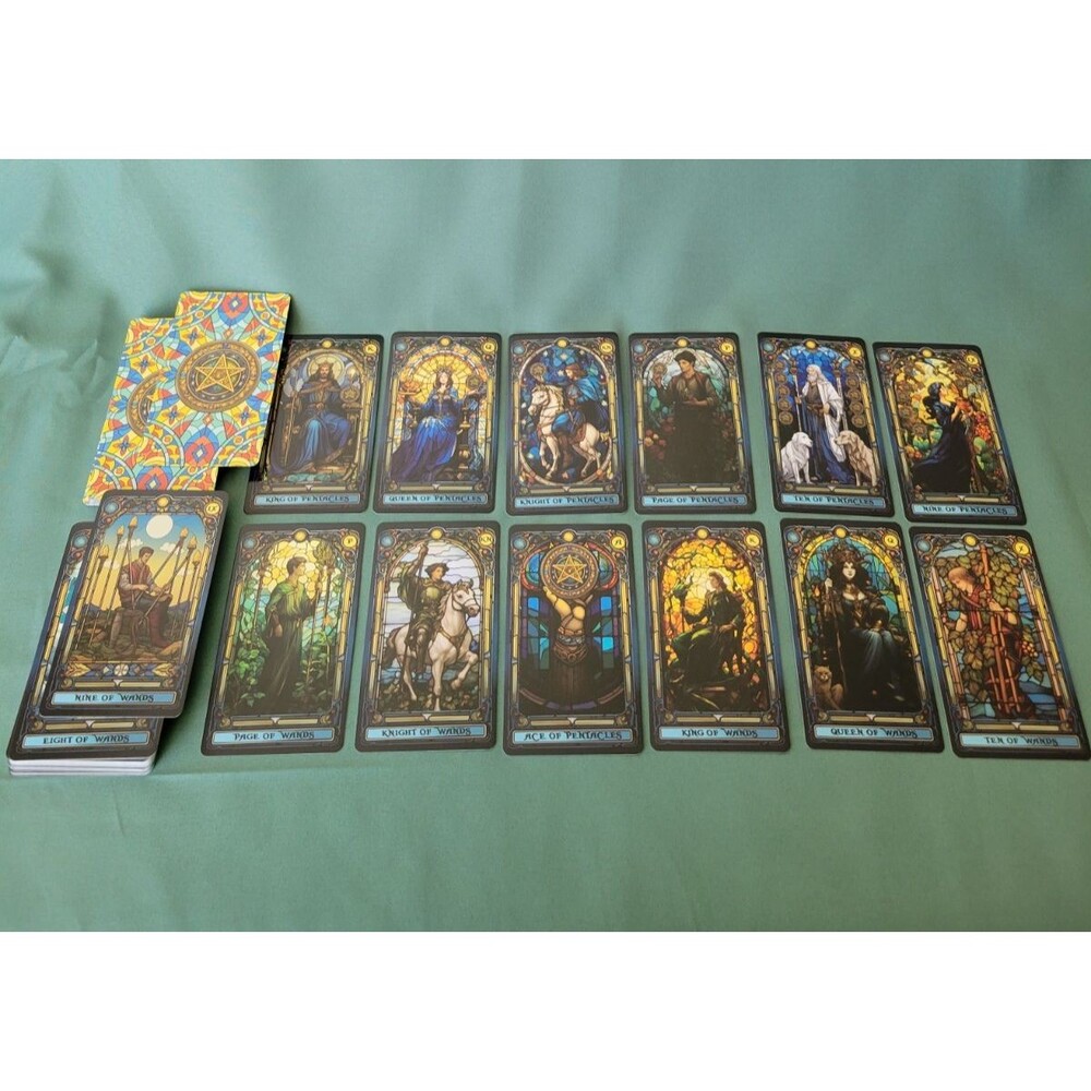 Stained Glass Unique Tarot Deck Complete 78 Cards US Games Systems - Picture 5 of 7